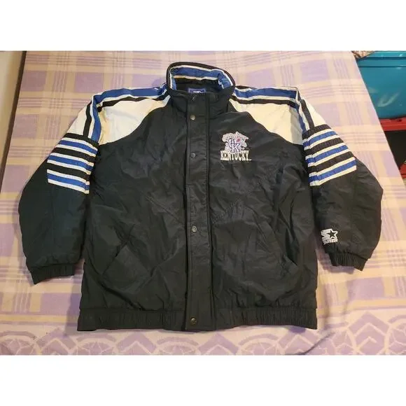Vintage 90s Kentucky Wildcats Starter Jacket XL NCAA Basketball Football Puffer - Picture 2 of 9